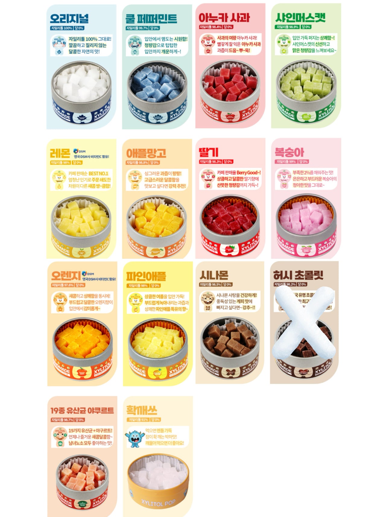 Handmade Xylitol Pop Candy (Tin case 70g)