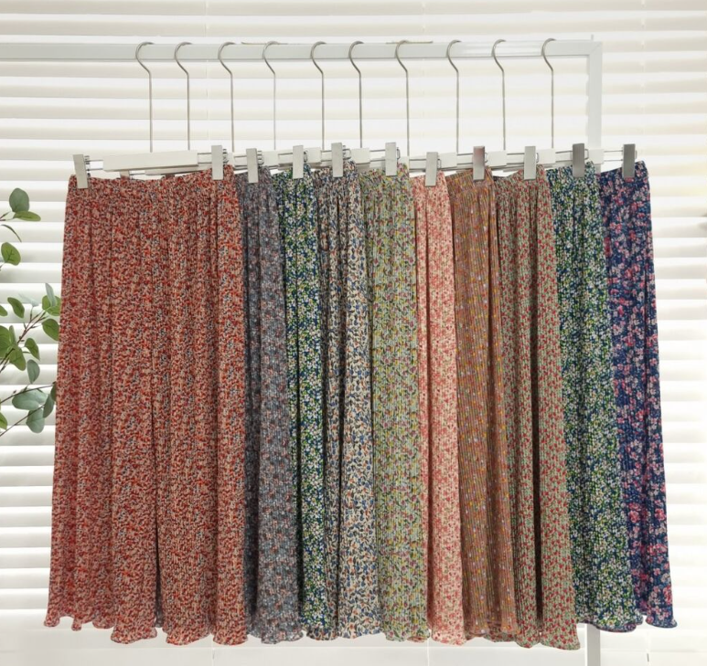 1+1 Retro Floral Pleated Pants