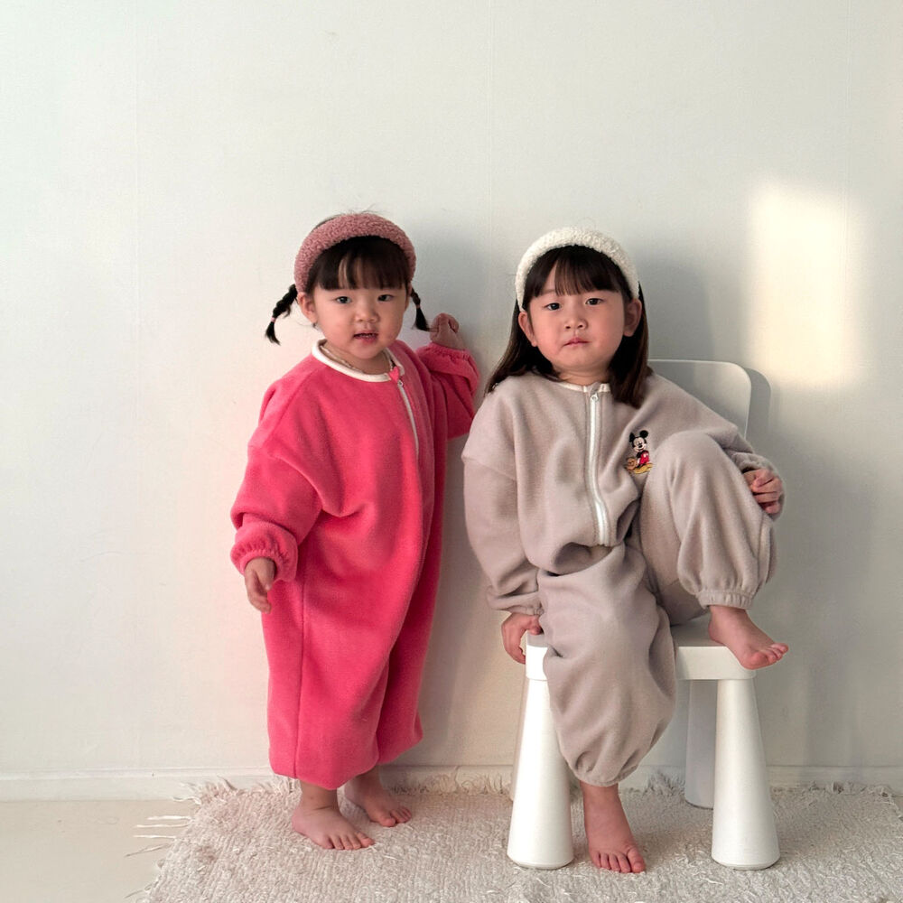 디즈니 미키 기모 플리스 점프수트