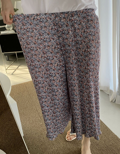 1+1 Retro Floral Pleated Pants