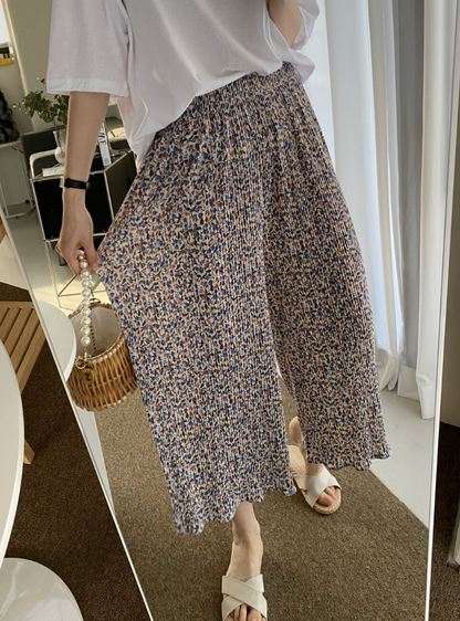 1+1 Retro Floral Pleated Pants