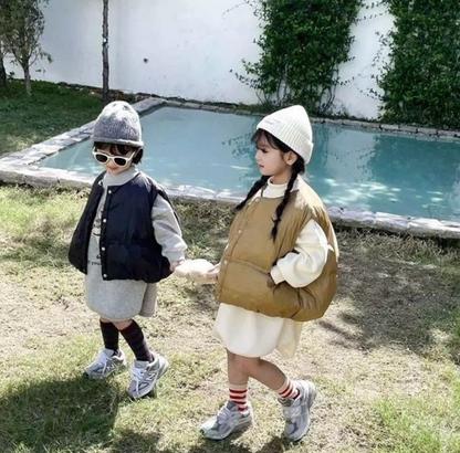 봉봉 오리털 조끼 (카키100)