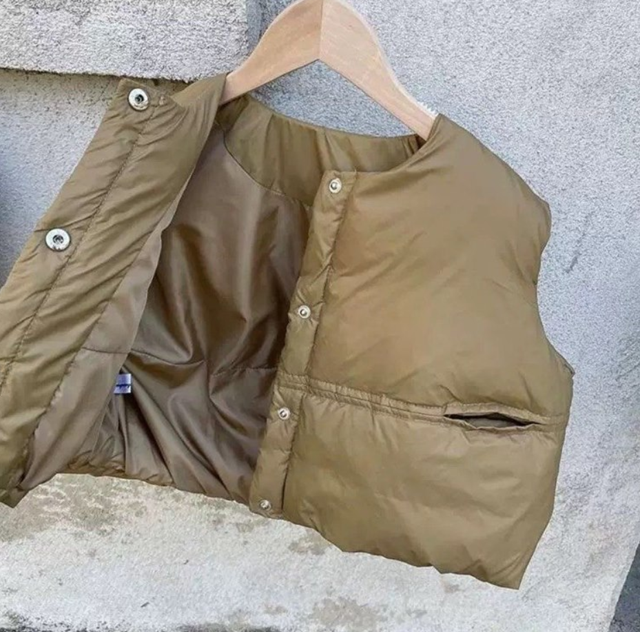 봉봉 오리털 조끼 (카키100)