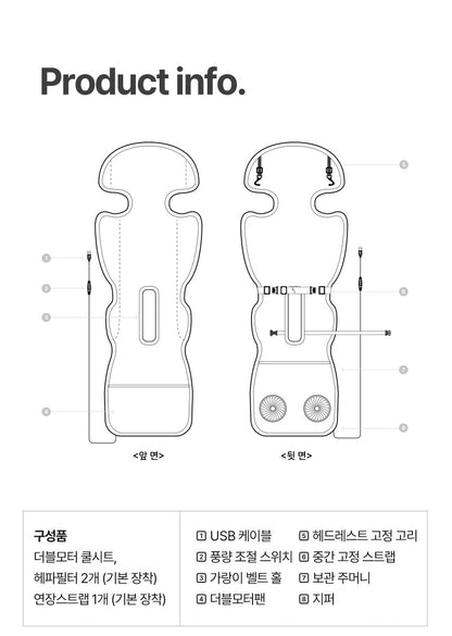 퍼기 더블 모터 통풍 쿨시트