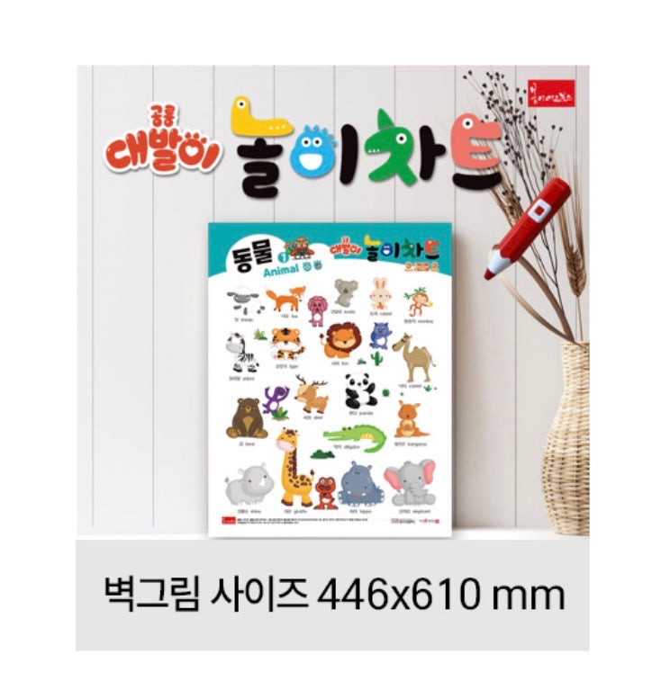 대발이 병풍 Daebali Folding Learning Chart &  Scientist  Storybook
