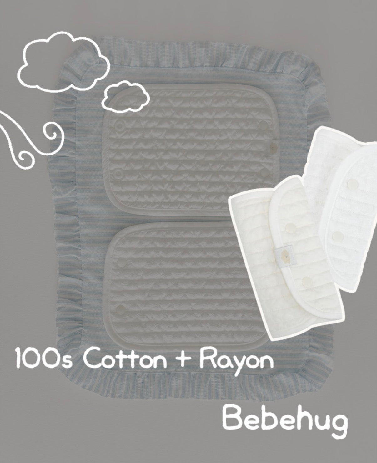 BEBEHUG Reversible Cotton & Rayon Baby Carrier Drool bib