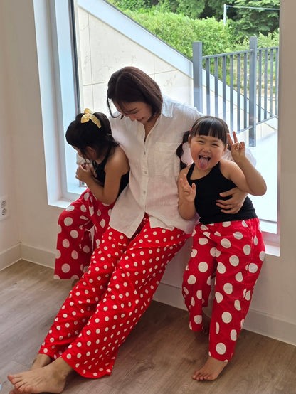 Dot pants for moms and kids