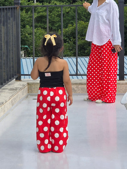 Dot pants for moms and kids