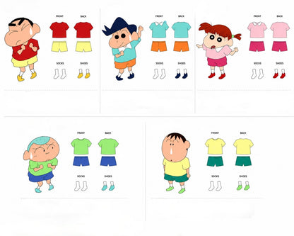 짱구SHIN Color Block Outfit Set