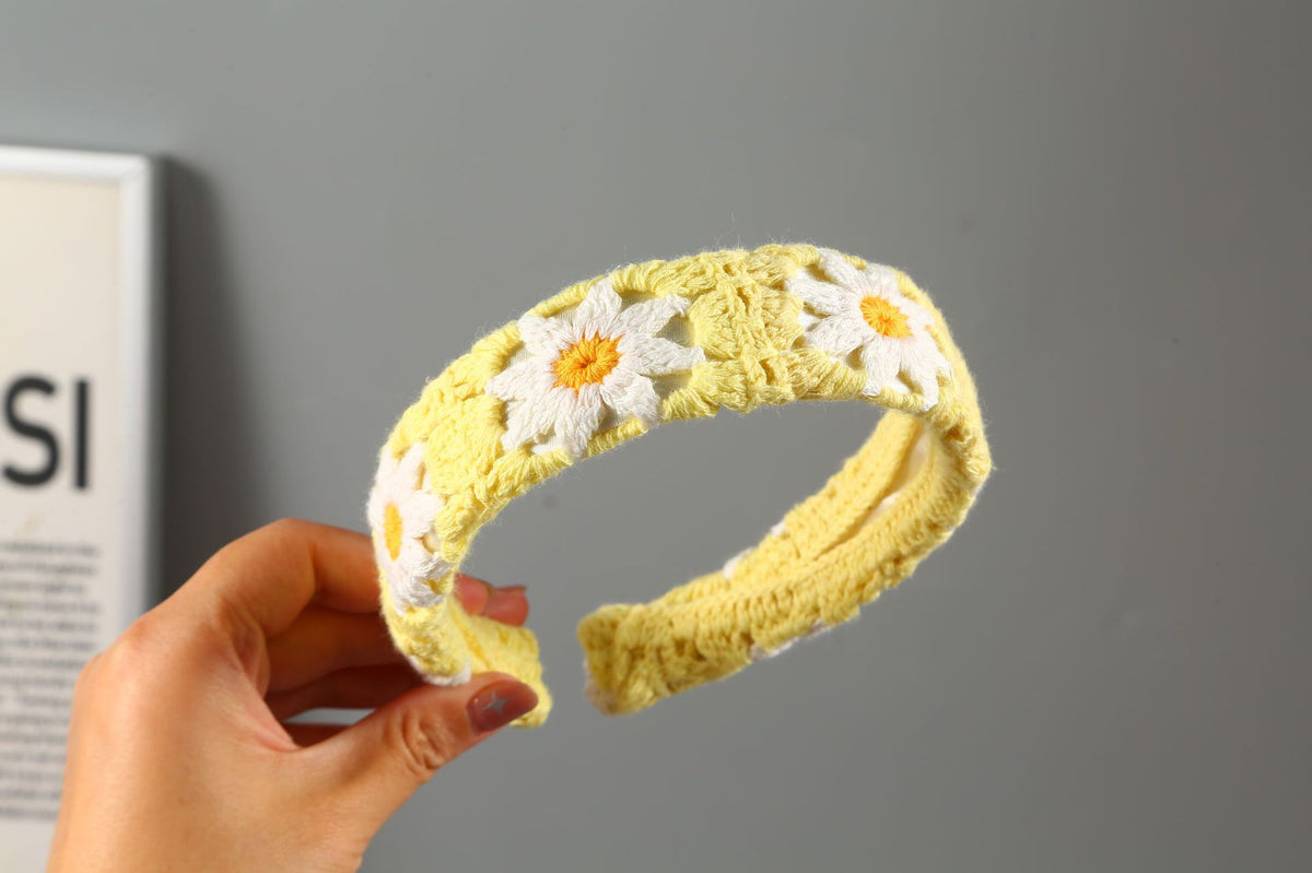 1+1 Embroidered Crochet Headband Set