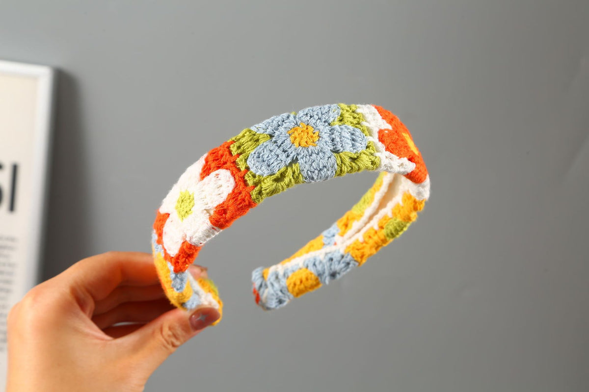1+1 Embroidered Crochet Headband Set