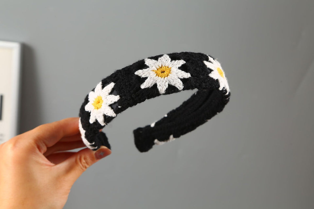 1+1 Embroidered Crochet Headband Set