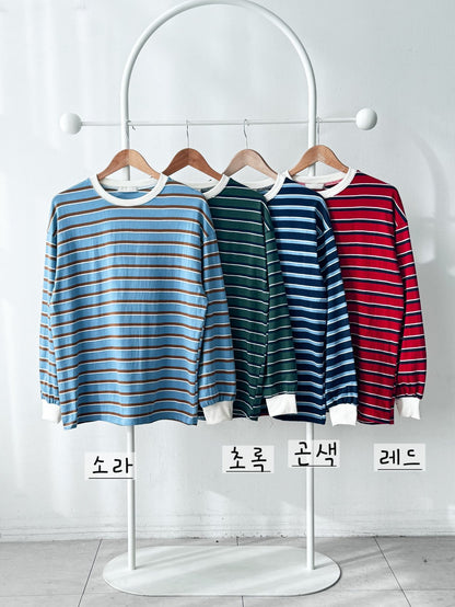 Oversized Stripe Long Sleeve Tee